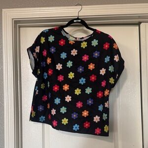 SHEIN Black Floral Blouse